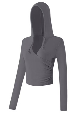 新款V领修身上衣外穿健身服跑步瑜伽长袖显瘦速干运动T恤女秋冬季