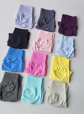 欧美高腰瑜伽裤健身裤女夏季高弹撸铁训练蜜桃臀提臀运动三分短裤