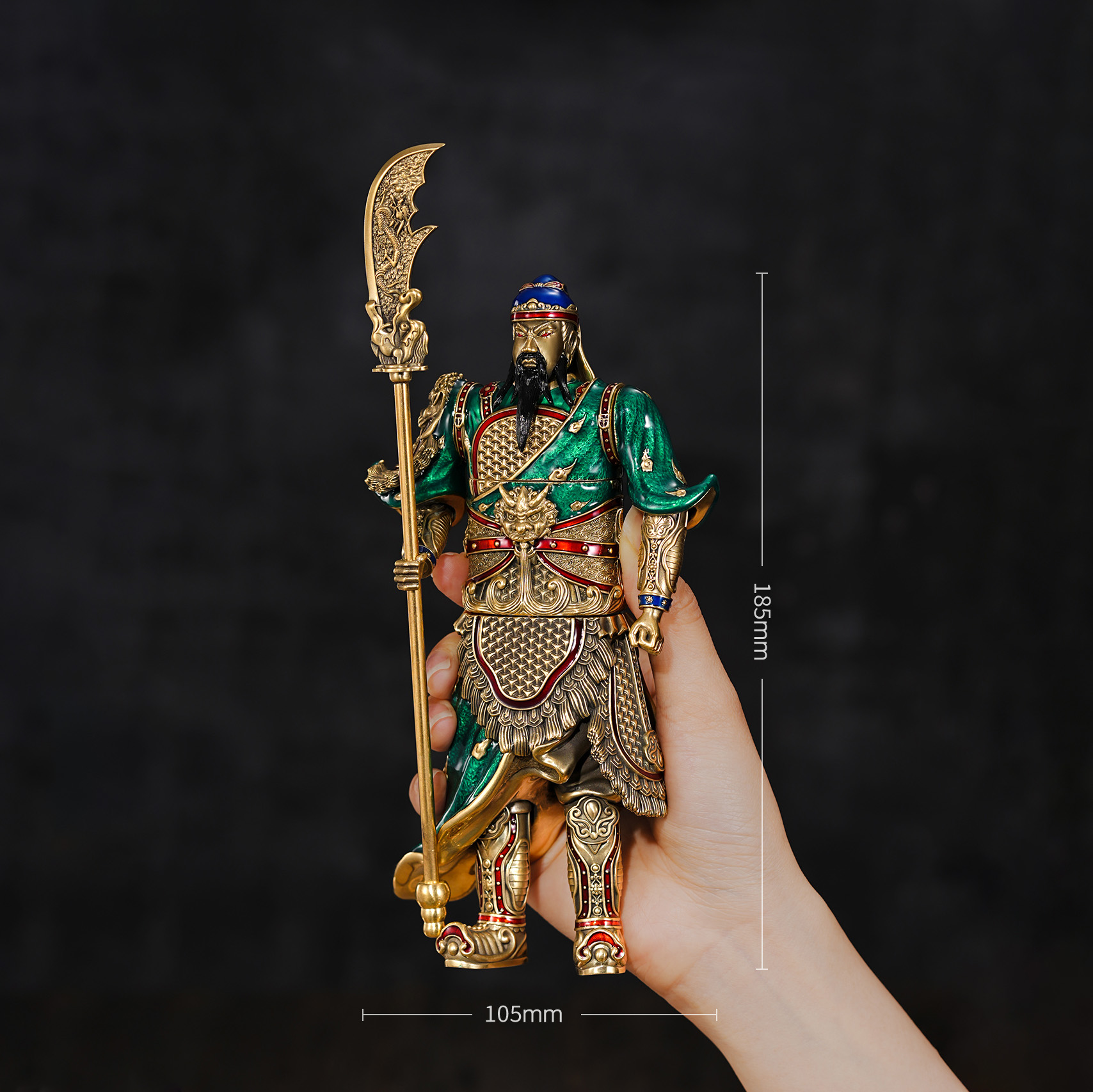 ZIPPO打火机绿袍忠义关公客厅桌面玄关装饰摆件创意礼品DYH1X1