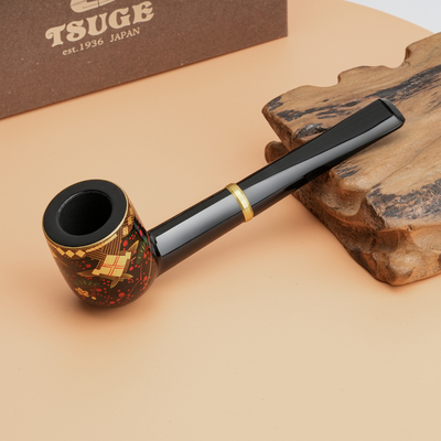 日本原装TSUGE拓植烟斗蒔絵工艺会津绘老式烟杆烟斗旱烟袋高档男