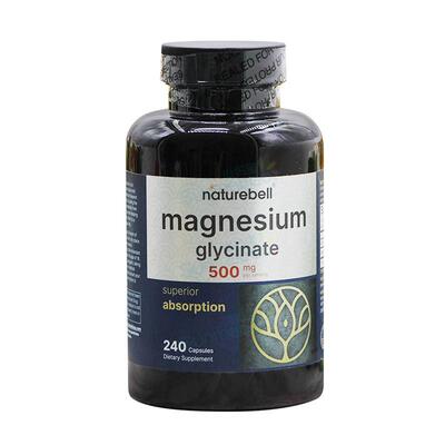 美国现货NatureBell Magnesium Glycinate甘氨酸镁 骨骼健康240粒