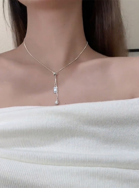 可调节抽拉珠珠字母方牌项链女夏