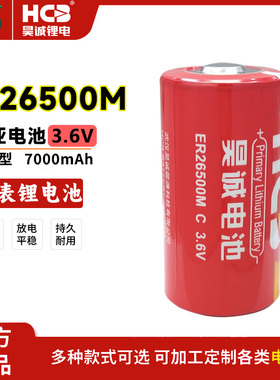 HCB昊诚ER26500M水表燃气表流量计PLC数控GPS定位器3.6V锂电池C型