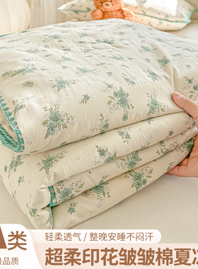 insA类小碎花贝壳绣纯棉夏被夏凉被夏季可机洗学生宿舍单人薄被