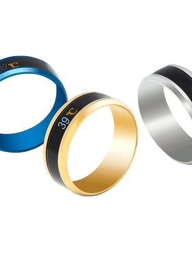 日韩个性温度戒指钛钢创意感温