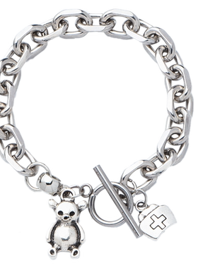 小众暗黑朋克风钛钢一字扣手链