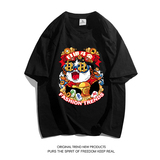 2023年新款夏季印花短袖T恤男潮宽松半袖潮ins情侣装2T2204P20，男装T恤，电商A097