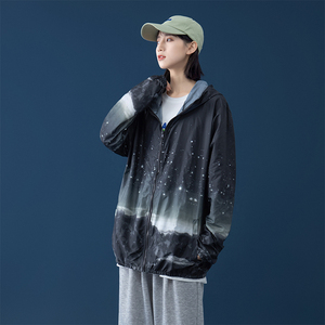 渐变防晒衣男夏季薄款外套潮牌大码夹克2023新款速干衣服FS272P25图片