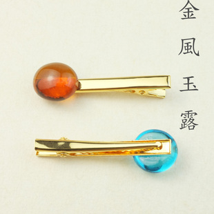国风发夹高级感24k金边夹优雅古风刘海夹弹簧发卡顶夹发饰 新中式