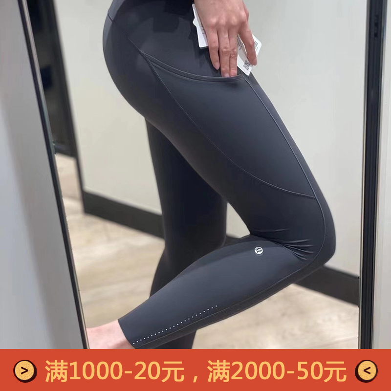 lululemon Fast And Free 24/25跑步运动速干九分裤 亚洲版石墨灰 运动/瑜伽/健身/球迷用品 瑜伽长裤 原图主图