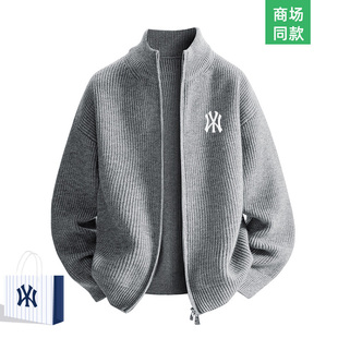 【一折专区】奥特莱斯美式纯色毛衣男士纯色开衫百搭情侣针织衫