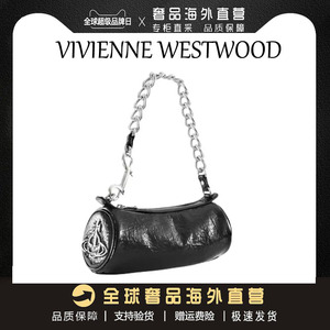 Vivienne西太后圆筒包漆皮褶皱单肩链条腋下包笔筒薇薇安包女