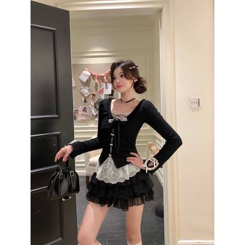 2025超火穿搭一整套性感纯欲风甜美炸街蕾丝拼接百褶JK制服套装女