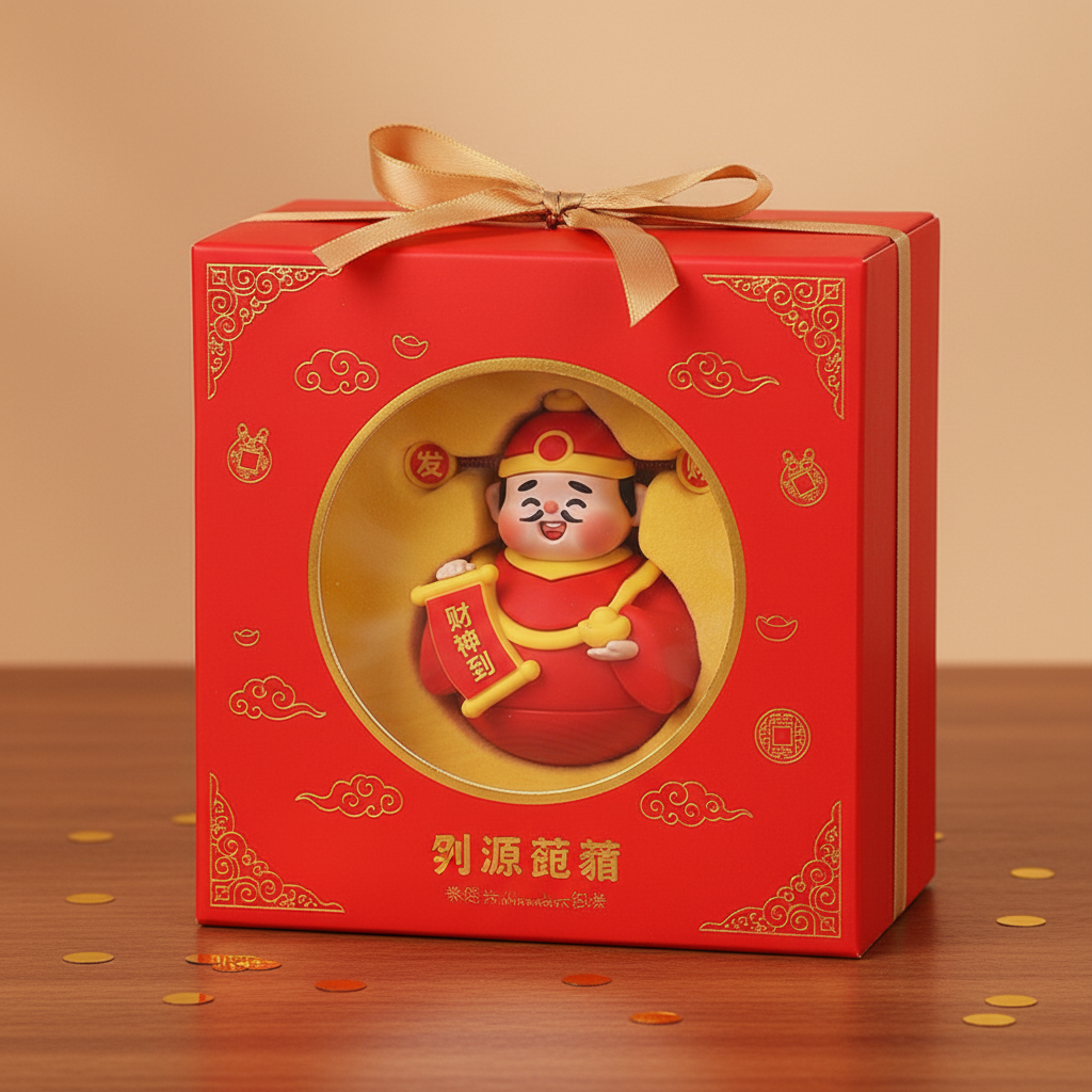 新中式财神树脂摆件礼盒乔迁送礼