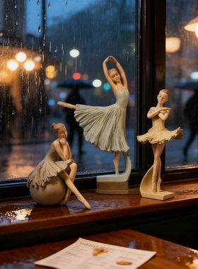复古新古典芭蕾树脂桌面摆件套组