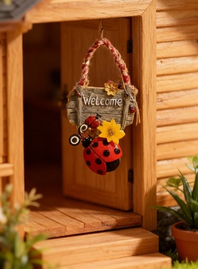 田园树脂瓢虫庭院挂件送礼祝福