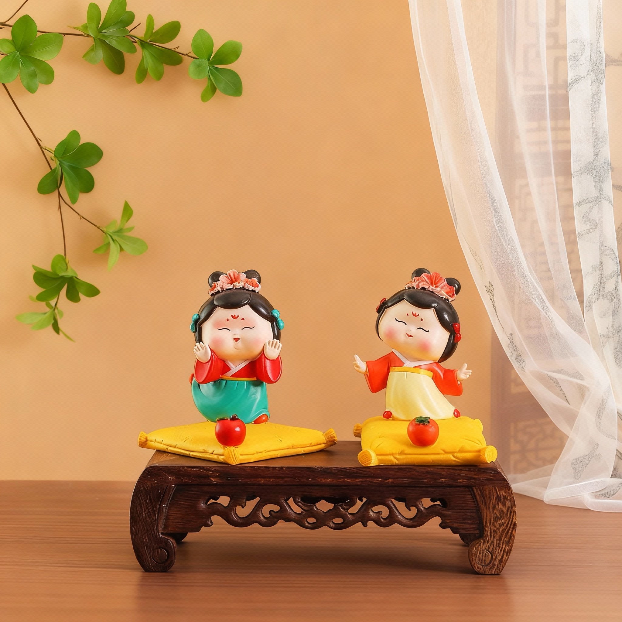 国潮传统戏曲人物桌面摆件实木底座树脂工艺品装饰,家居饰品,桌面摆件,淘宝优惠券,粉丝福利购,淘宝优惠卷