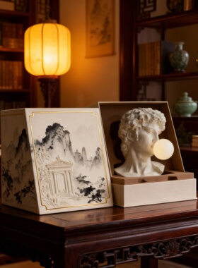 新古典石材精雕发光人物雕塑摆件