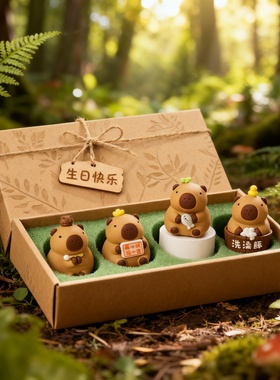 萌宠树脂桌面摆件礼盒生日礼物