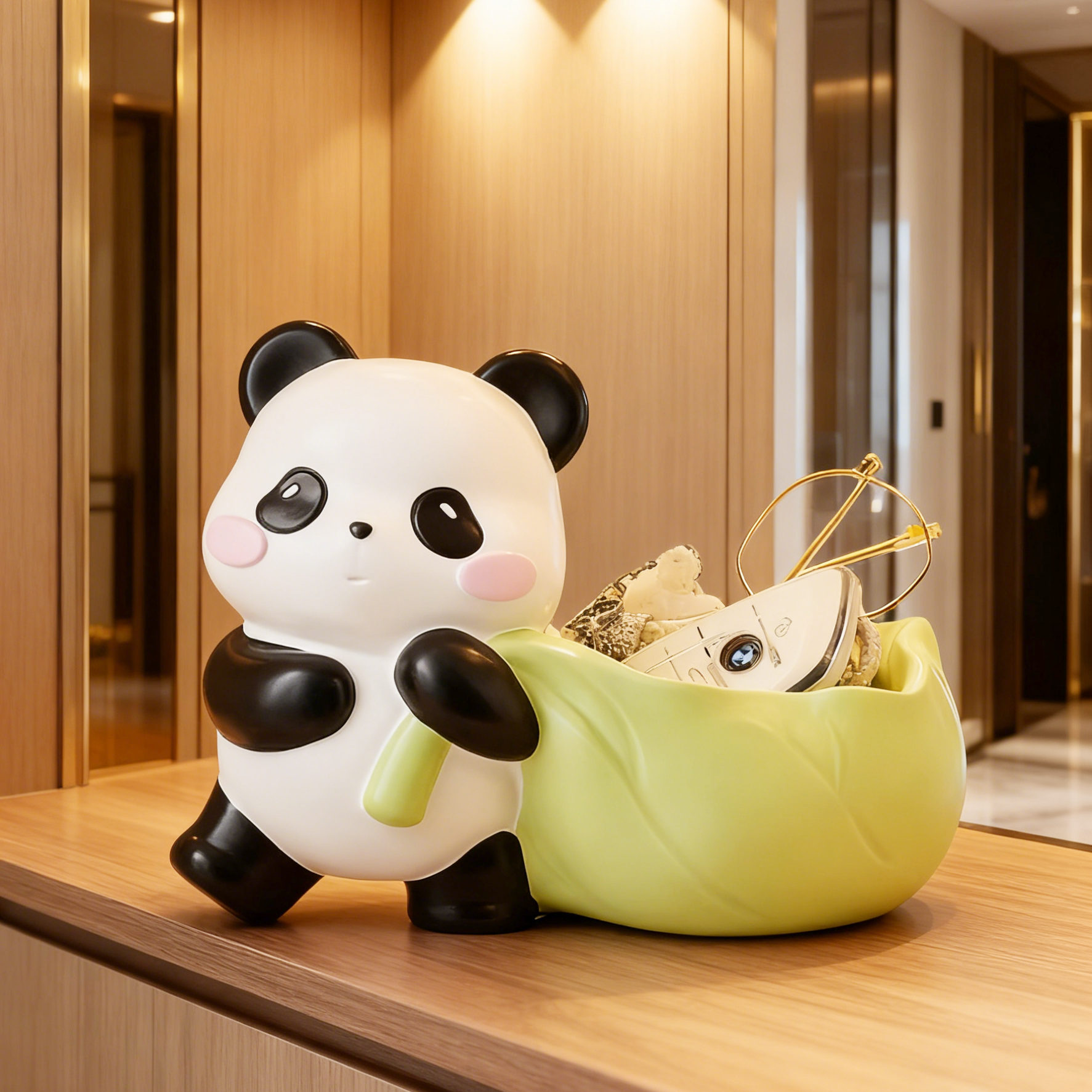 入户玄关收纳摆件玄关钥匙收纳轻奢高档托盘置物架收纳高级感熊猫,家居饰品,装饰摆件,淘宝优惠券,粉丝福利购,淘宝优惠卷