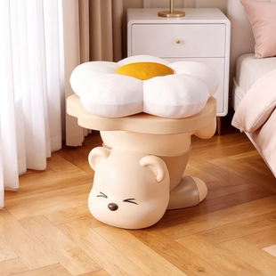 儿童凳入户门口家用换鞋凳可爱小熊凳儿童客厅小凳子矮板凳穿鞋凳