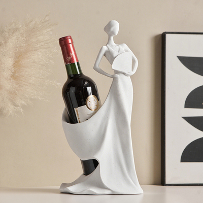 优雅女性红酒架艺术桌面装饰