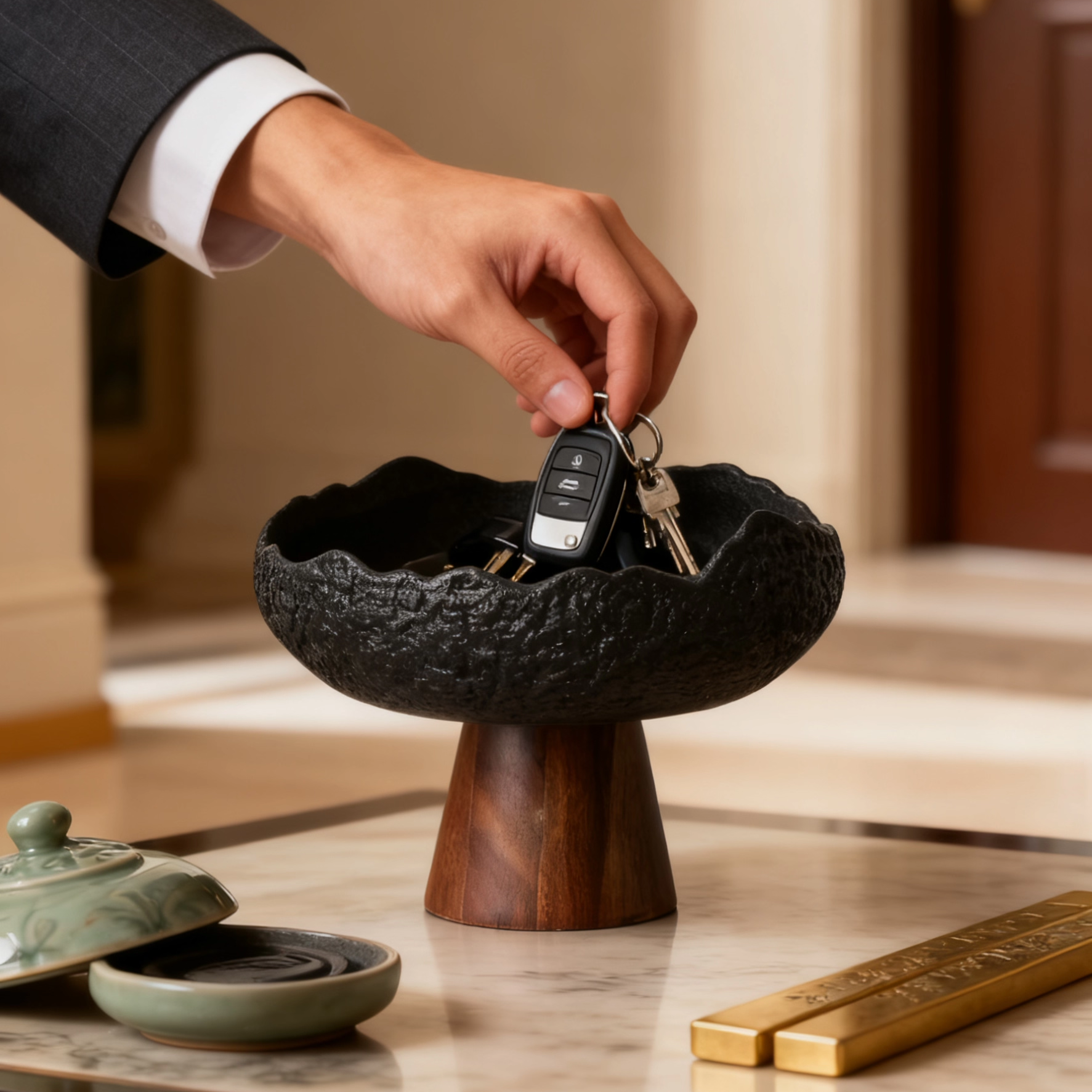 钥匙收纳盒桌面收纳盘