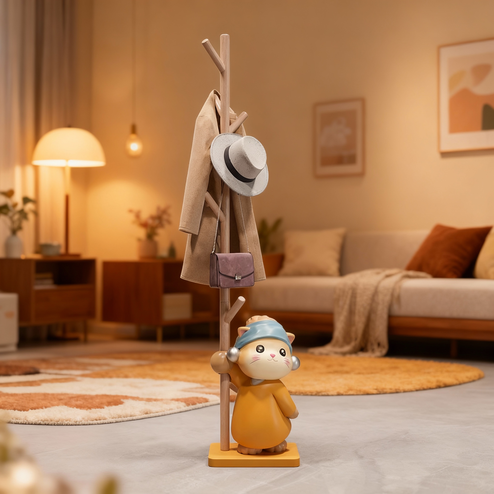 软萌治愈猫咪树脂3D落地摆件