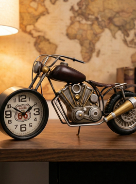 复古工业风摩托车造型金属摆件