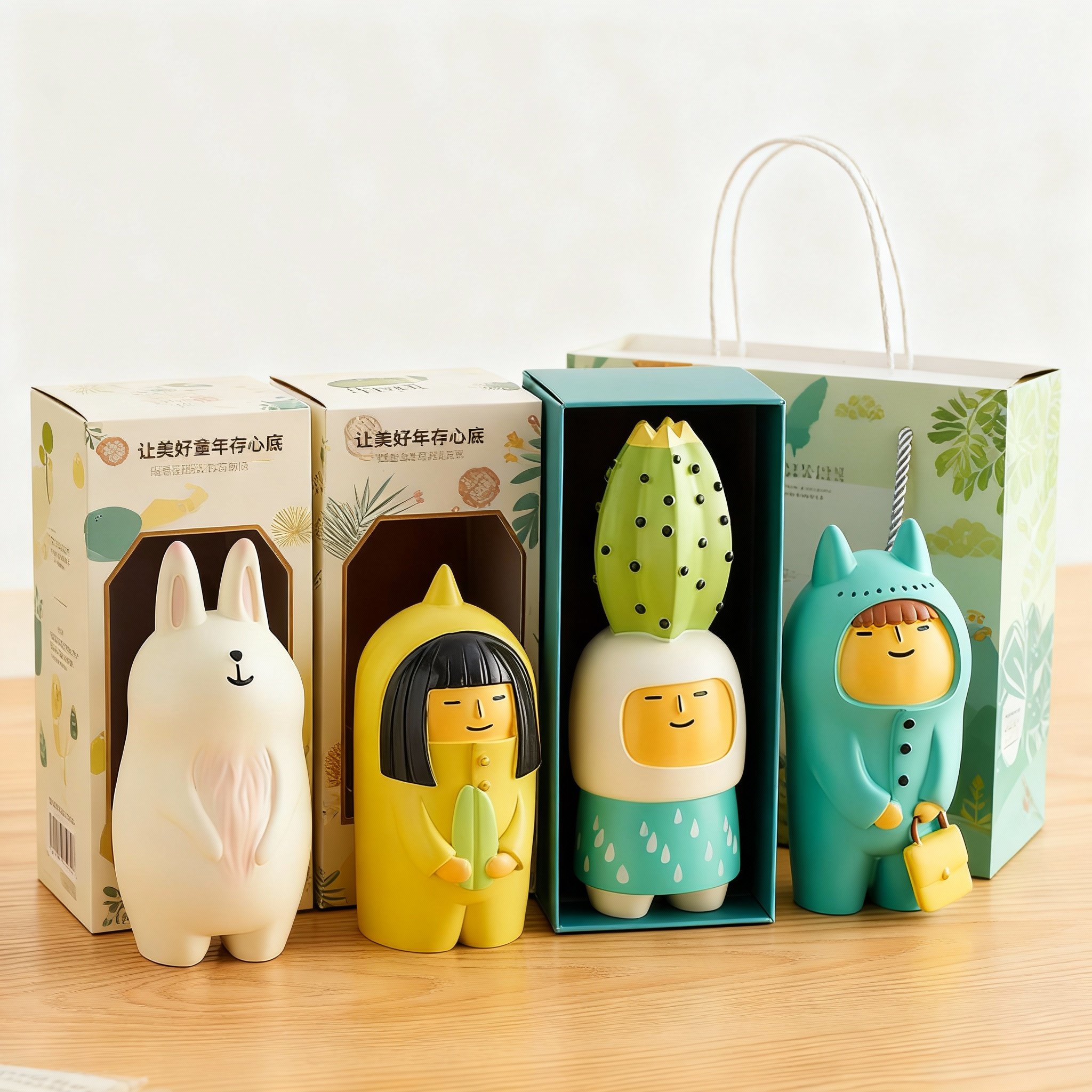 卡通可爱桌面摆件树脂工艺品礼盒装儿童装饰品套装,家居饰品,摆件礼盒/套组,淘宝优惠券,粉丝福利购,淘宝优惠卷