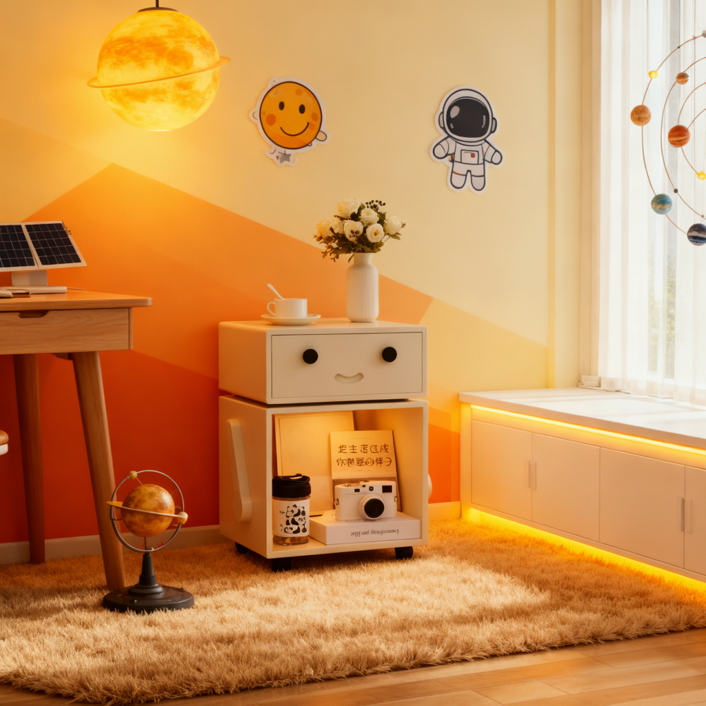 卡通木质桌面收纳盒儿童房可发光装饰摆件学院风整理盒,家居饰品,装饰摆件,淘宝优惠券,粉丝福利购,淘宝优惠卷