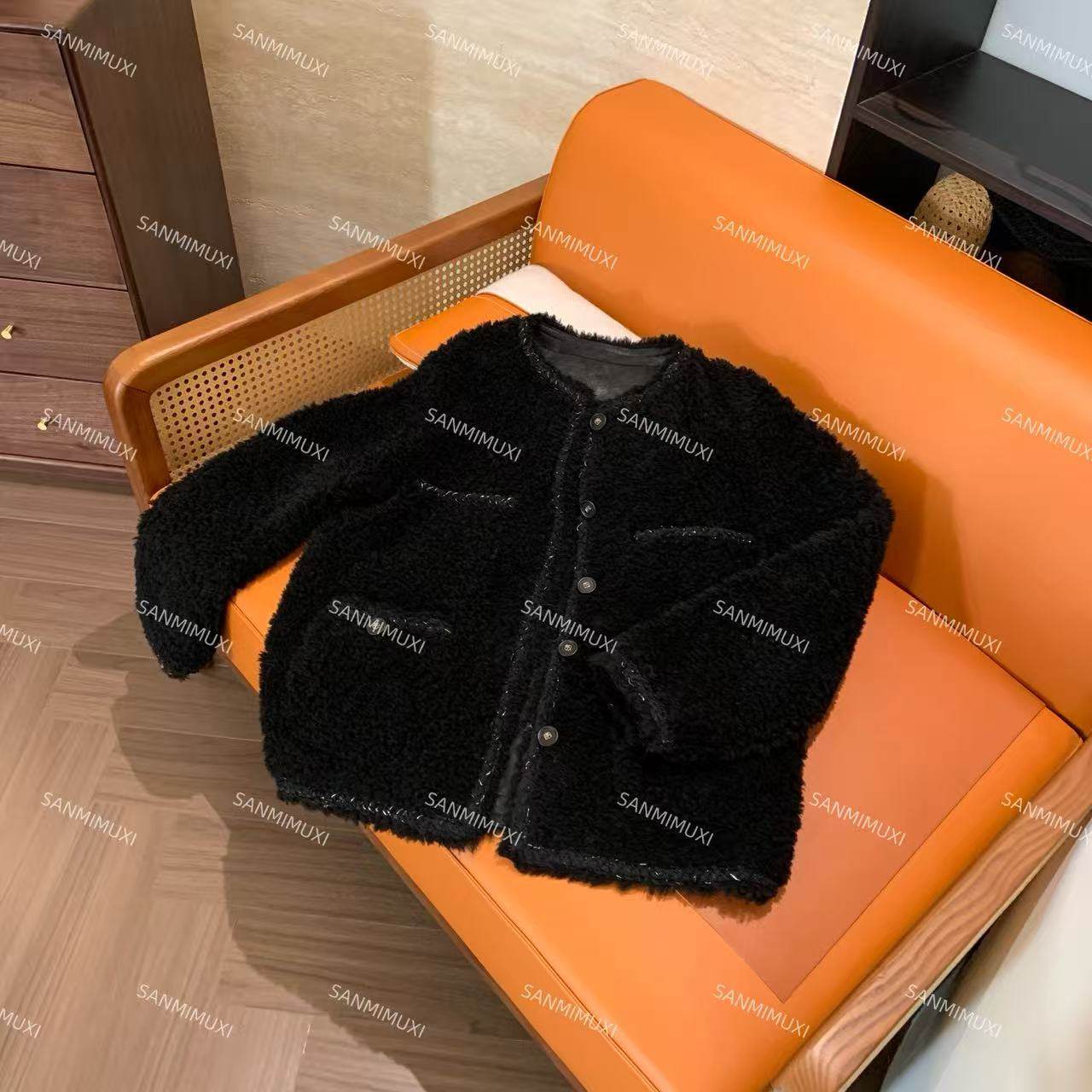 SANMI/叁米   100羊毛圆领气质小香毛毛外套  33711,女装/女士精品,短外套,淘宝优惠券,粉丝福利购,淘宝优惠卷