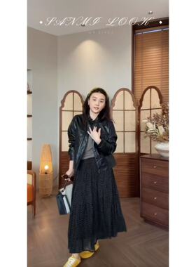 SANMI/叁米  小立领正肩皮衣外套  H100