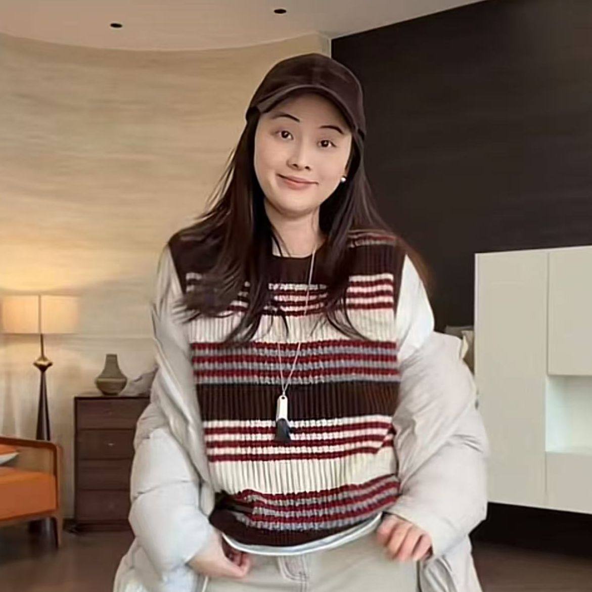 SANMI/叁米  撞色条纹针织马甲  2415,女装/女士精品,毛针织衫,淘宝优惠券,粉丝福利购,淘宝优惠卷