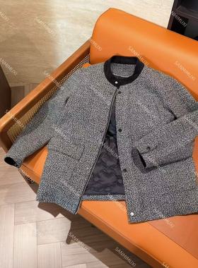 SANMI/叁米  拼接小立领帅气一手长羊毛羽绒外套 H650