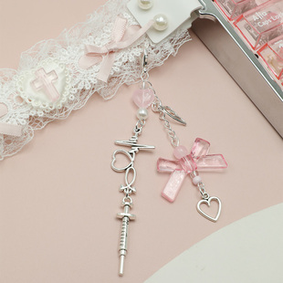 飘带键盘made68挂装饰蕾丝可爱wooting键盘飘带蕾丝迈丛ace美加狮