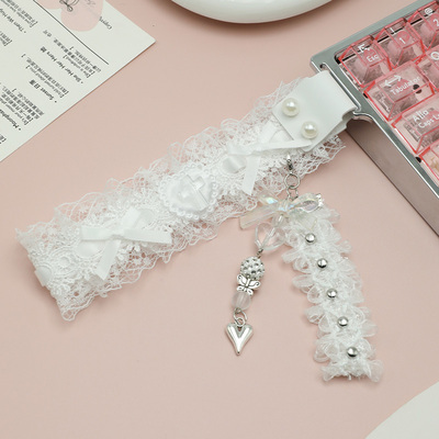 键盘飘带定制装饰白色蕾丝