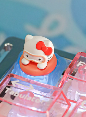 敲敲莓游泳HelloKitty个性键帽可爱透光机械键盘帽单个ESC礼物女