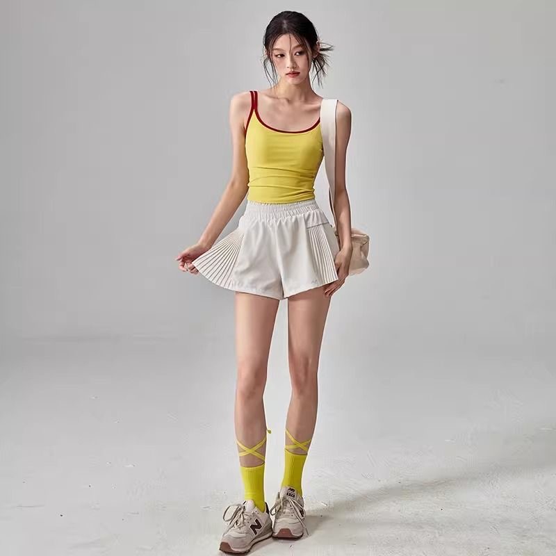 健身服夏季瑜伽服背心带胸垫运动内衣显瘦无袖普拉提上衣2025新款