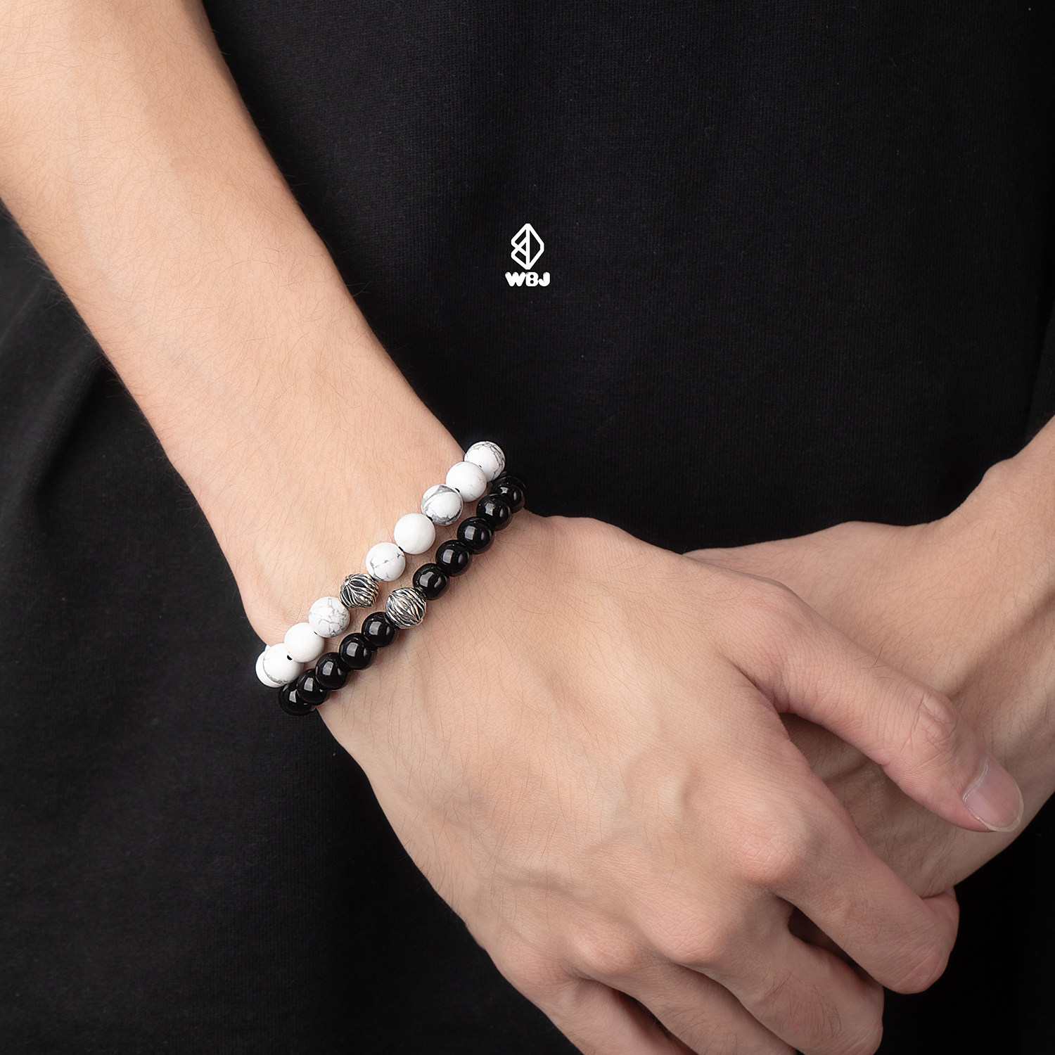 WBJ定制珠宝 黑曜石 虎眼石 松石手串 复古潮流风手链,饰品/流行首饰/时尚饰品新,手链,淘宝优惠券,粉丝福利购,淘宝优惠卷