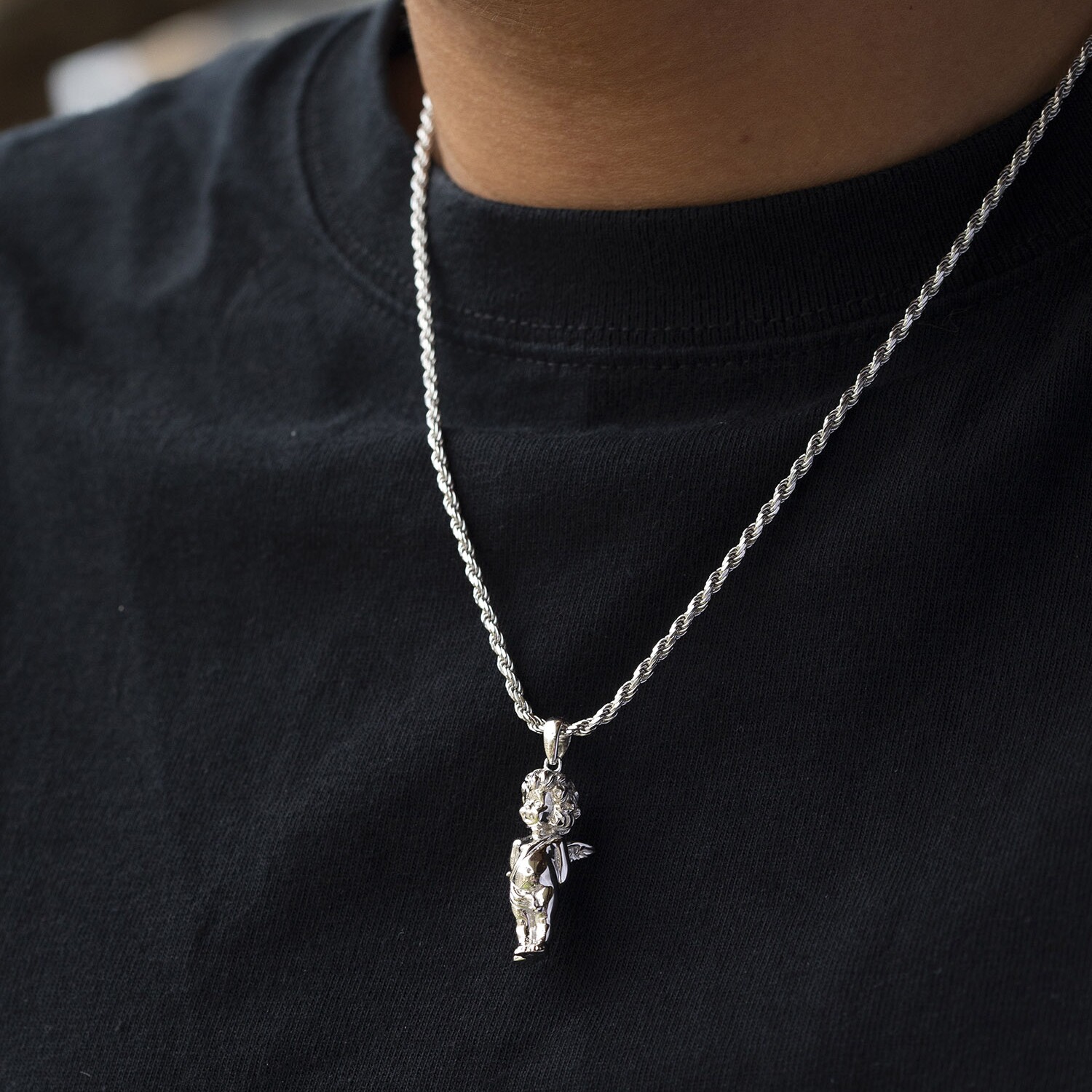 WBJ定制珠宝素银小天使吊坠S925纯银镀金银饰项链饰品Angel,饰品/流行首饰/时尚饰品新,项坠/吊坠,淘宝优惠券,粉丝福利购,淘宝优惠卷