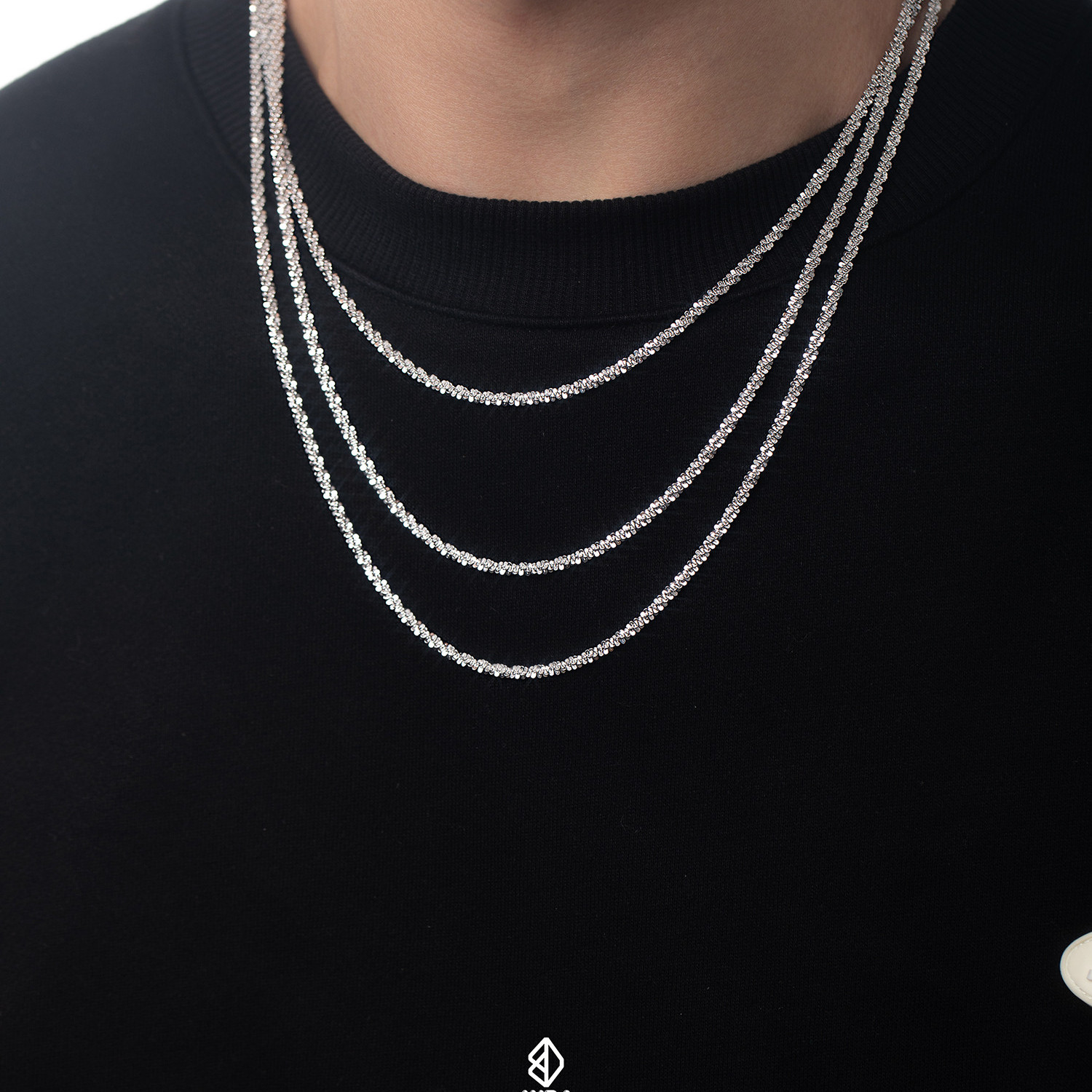 WBJ定制珠宝 3mm星空链 纯银S925银镀金 项链锁骨链吊坠链毛衣链