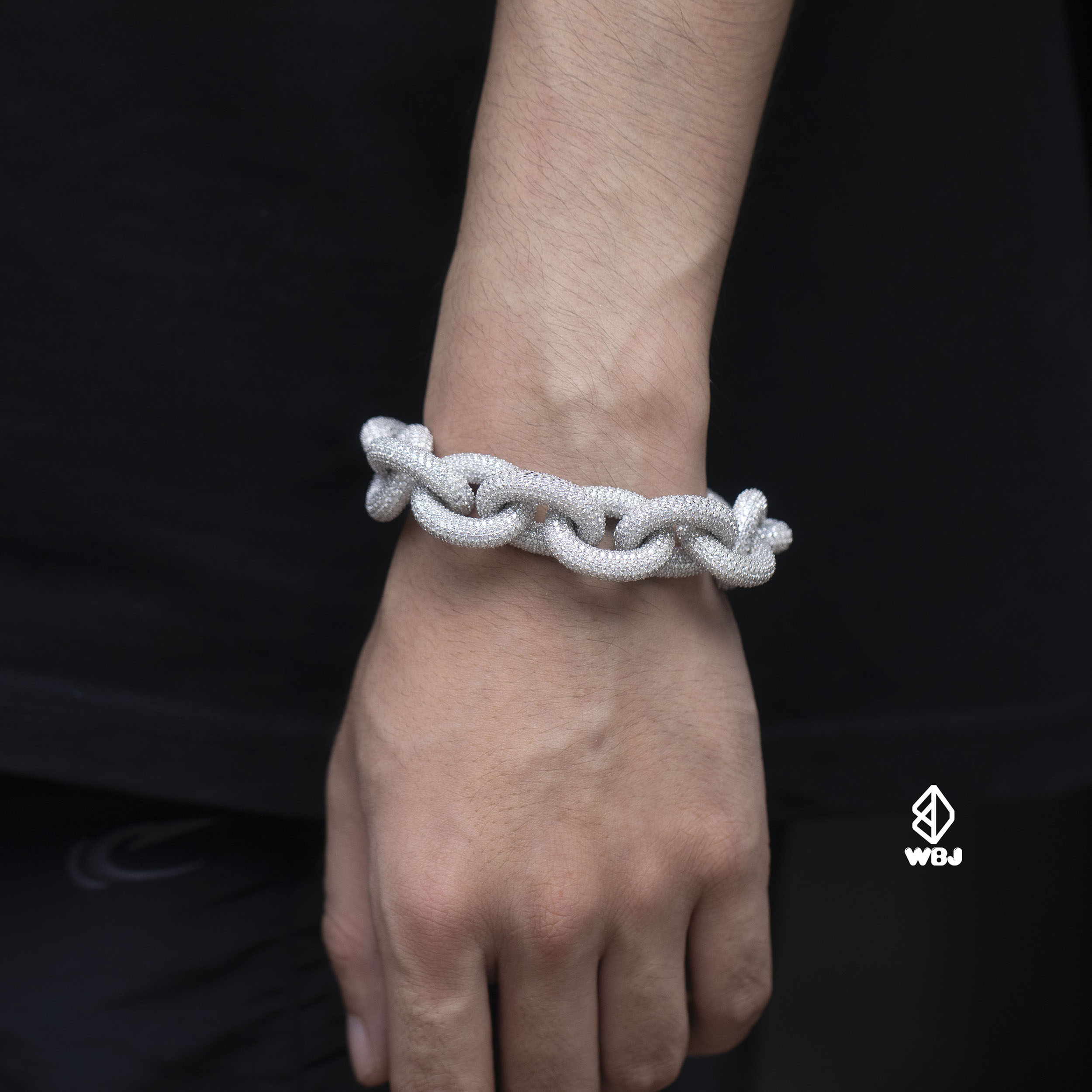 WBJ定制珠宝 hermeslink 满圈镶嵌 pristne手链