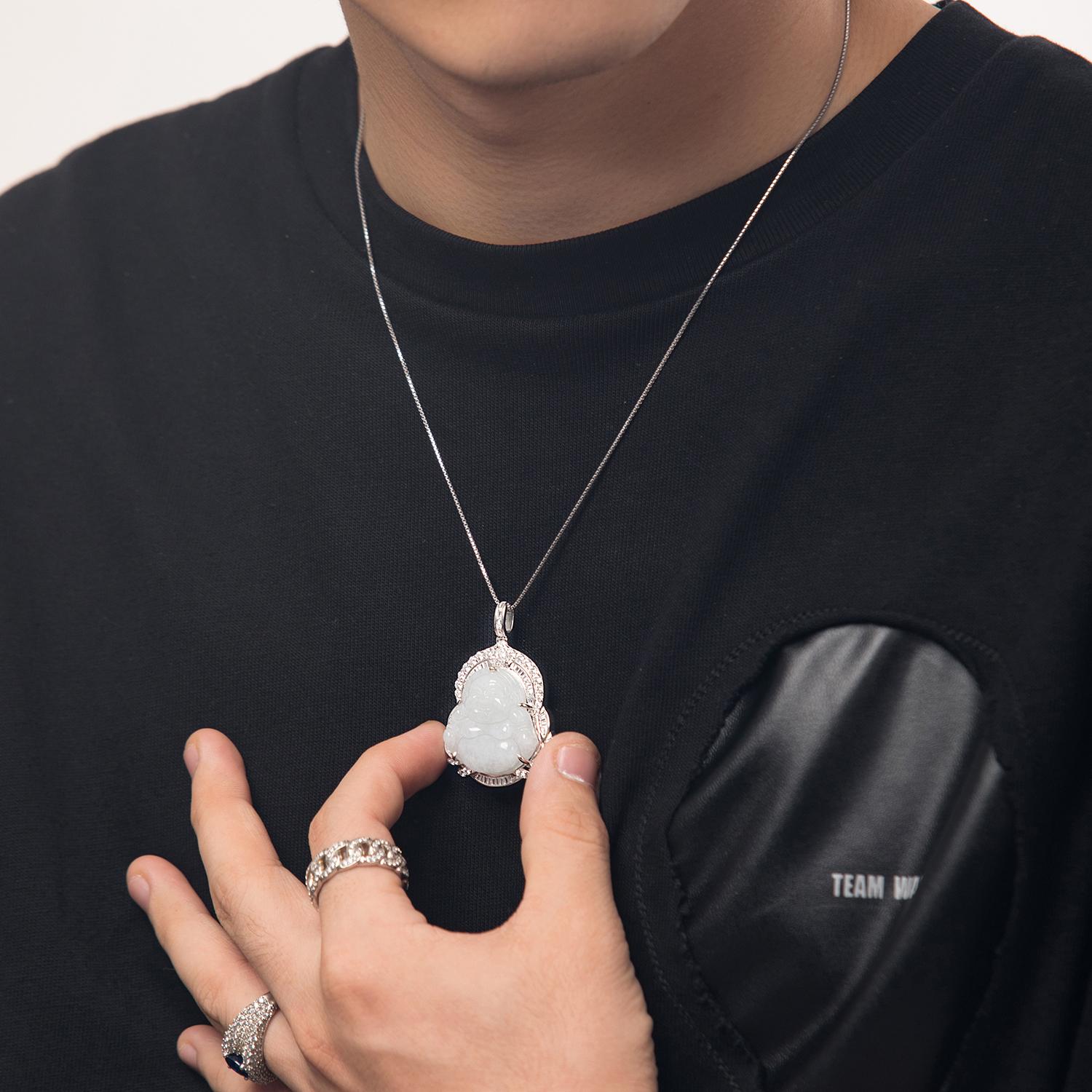 WBJ定制珠宝银佛翡翠吊坠