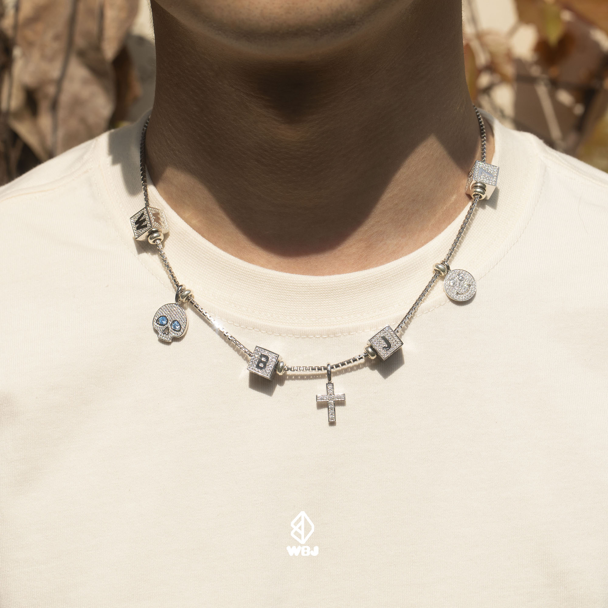 DIY项链WBJ925纯银情侣字母吊坠