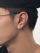 镀金手工镶嵌 WBJ定制珠宝 原创设计 冲量 银饰耳饰 垫形耳钉 特价