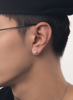 WBJ定制珠宝 垫形耳钉 特价冲量 银饰耳饰 镀金手工镶嵌 原创设计