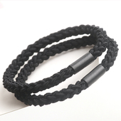 长期主义 高弹耐用编织麻花头绳黑色基础扎头发橡皮筋绑头发皮套