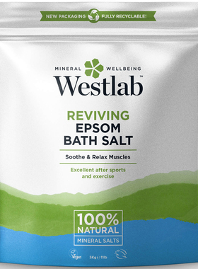 包邮新款WESTLAB天然浴盐5KG Epsom Salt泻盐硫酸镁泡澡放松舒缓