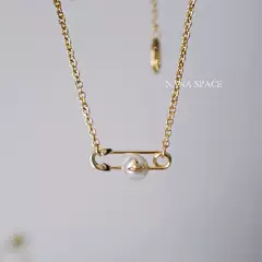 Nana Space-Pearl Vw Saturn Pin Internet Celebrity ins Unique Commuting Necklace Sweater Chain Choker